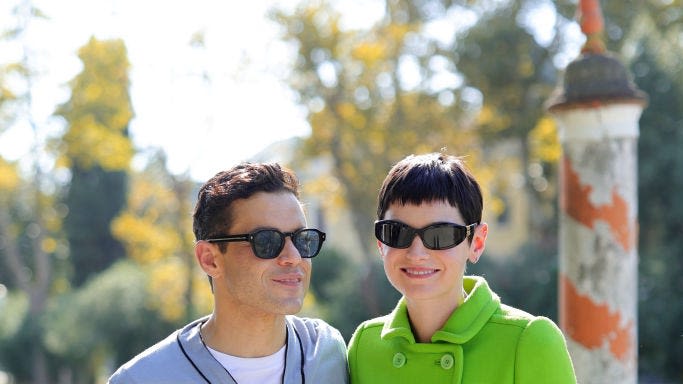 Emma Corrin and Rami Malek Share Some PDA at Venice Film Festival