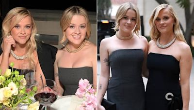 Reese Witherspoon And Ava Phillippe In Matching Gowns And Diamond Necklaces Might Make You Believe You're Seeing Double