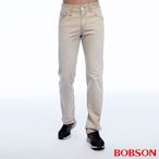 BOBSON 男款刷色半舊淺卡其直筒褲