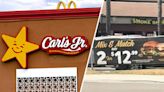 ‘These fast food prices tweakin’: Carl’s Jr. called out by customer over ‘2 for $12.99’ burger deal