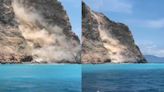 龜山島龜首崩塌！大片落石黃土噴飛 遊客在船上嚇壞