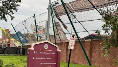 Storm damages Howser's right-field fence, foul pole