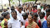 Physically challenged stage demo in front of Collectorates