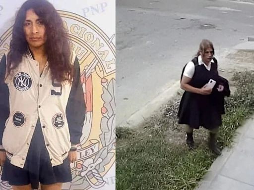 PNP liberó a sujeto acusado de disfrazarse de colegiala para acercarse a alumnas de un colegio de Trujillo