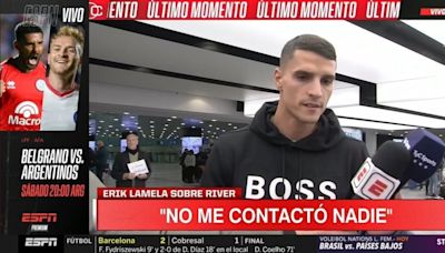 Erik Lamela habló sobre los rumores que lo vinculan con River y bancó a Martín Demichelis