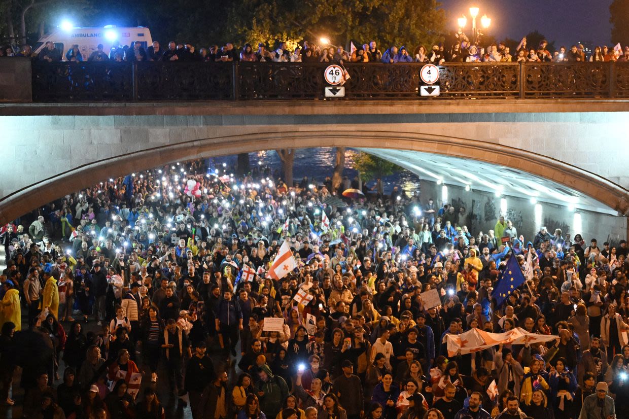 Tens of thousands rally in Tbilisi to protest Georgia's 'foreign agents' bill