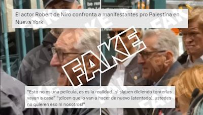 Un vídeo no muestra a Robert De Niro enfrentándose a manifestantes pro-Palestina, es un ensayo de una serie