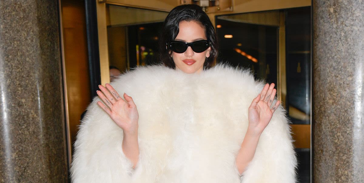 Rosalía Looks Like a Couture Cotton Ball in This Fluffy Celine Coat