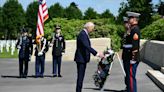 Biden Warns of Isolationism at War Cemetery Skipped by Trump