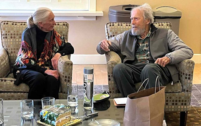 Clint Eastwood Makes Rare Appearance to Support Jane Goodall at Environmental Event in California