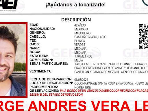 Desaparece hombre de 42 años en Nuevo León; fue visto por última vez a bordo de su vehículo