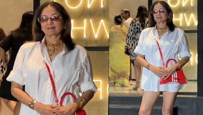 Neena Gupta makes bold fashion choice by styling cycling shorts with traditional jewelery