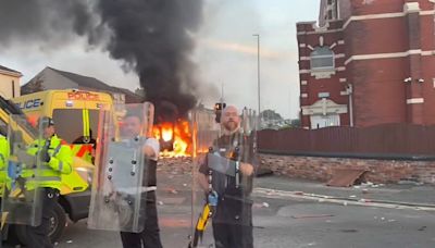 Violent clashes between protesters and police in Southport following stabbings