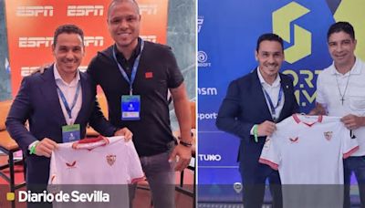 Del Nido Carrasco se encuentra con Luis Fabiano y Renato en el Sports Summit de Sao Paulo