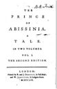 The History of Rasselas, Prince of Abissinia