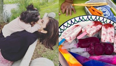 PIC: Anushka Sharma relishes popsicles with kids Vamika and Akaay; latter's little hand in process making is UNMISSABLE