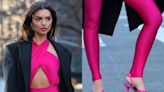 Emily Ratajkowski Takes on Barbiecore in Electric Pink Slingback Pumps for Maybelline Commercial