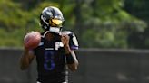 Ravens debut shiny new quarterback practice jerseys at 2023 training camp