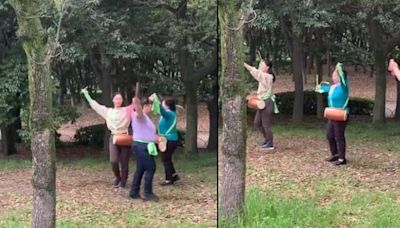 內地大媽「登錄」大阪公園放歌激跳花鼓舞震驚日人！
