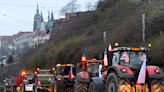 Czech farmers block traffic in Prague in protest against the government and EU agriculture policies