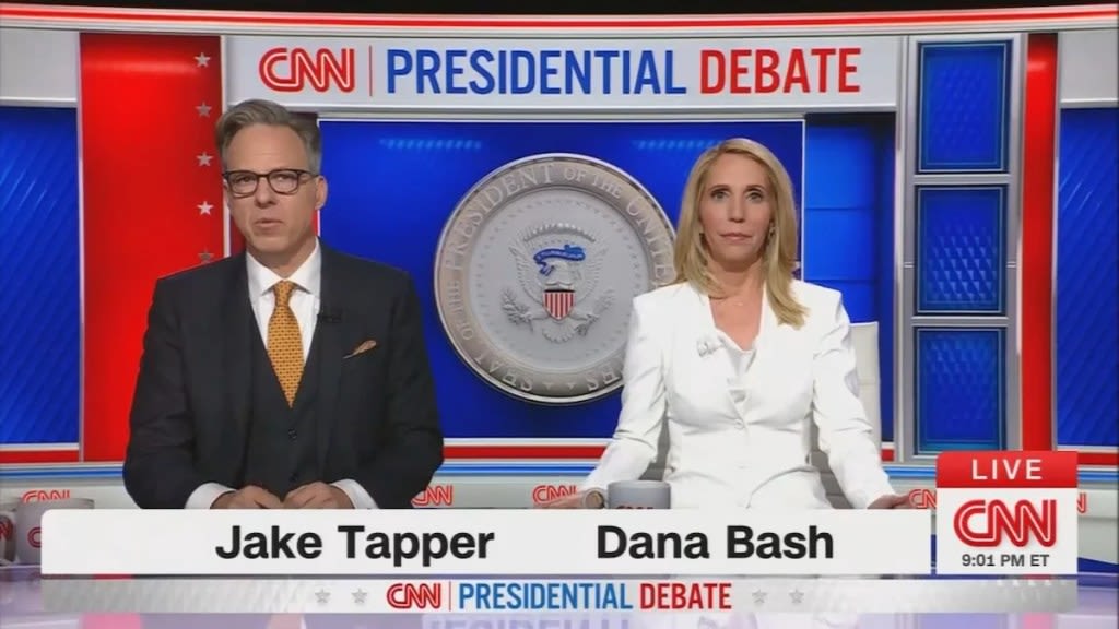 CNN’s Jake Tapper, Dana Bash Mocked as ‘Faces of the Collapse of American Media’ for Not Fact Checking Trump’s ‘Firehose...