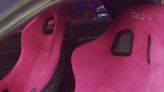 These head-turning hot pink seats make this car’s interior pop