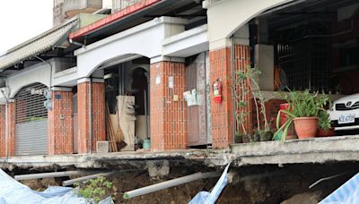 竹山社區道路坍陷 許淑華會勘允全力搶險並專案復建