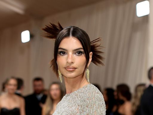 Emily Ratajkowski Has a Bejeweled Take on the Naked Dress at the 2024 Met Gala