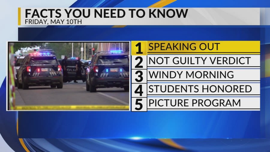 KRQE Newsfeed: Speaking out, Not guilty verdict, Windy morning, Students honored, Picture program
