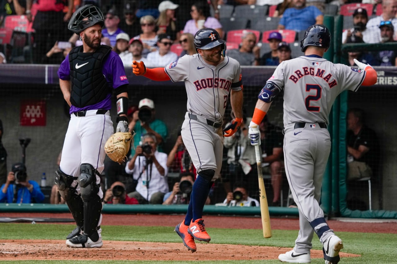 Kyle Tucker homers as the Astros beat the Rockies in Mexico City