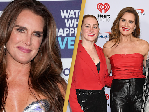 Brooke Shields candidly admits adult daughters still sleep in bed with her