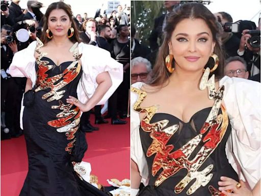 Aishwarya Rai Cannes First Look: Black and gold diva: Aishwarya Rai Bachchan's first look at Cannes 2024 | - Times of India