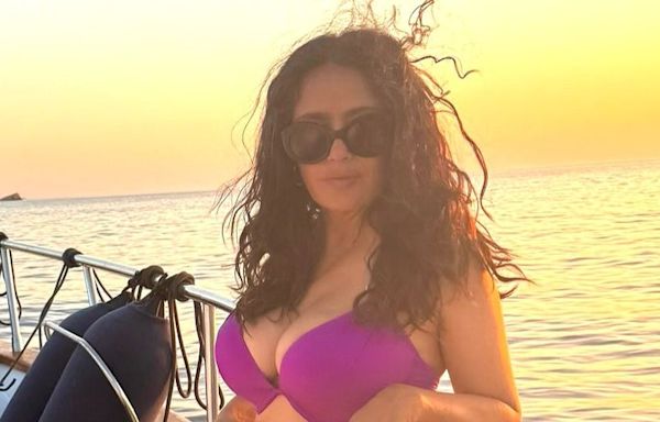 Salma Hayek’s Magenta Bikini Is the Midweek Pick-Me-Up I Needed