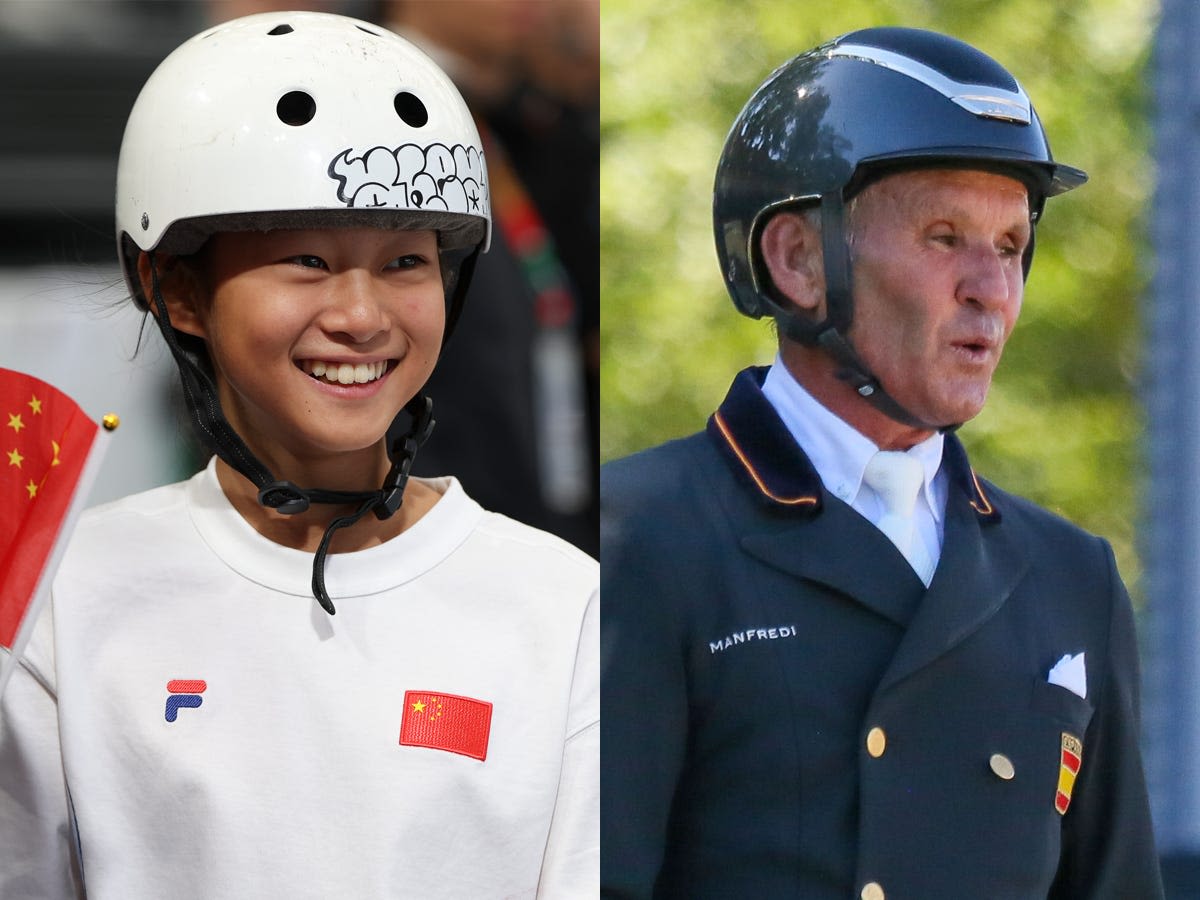 10 of the youngest and 10 of the oldest athletes competing at the Paris Olympics