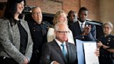 Minnesota Gov. Walz, St. Paul Mayor Carter, legislators and police highlight new gun safety laws