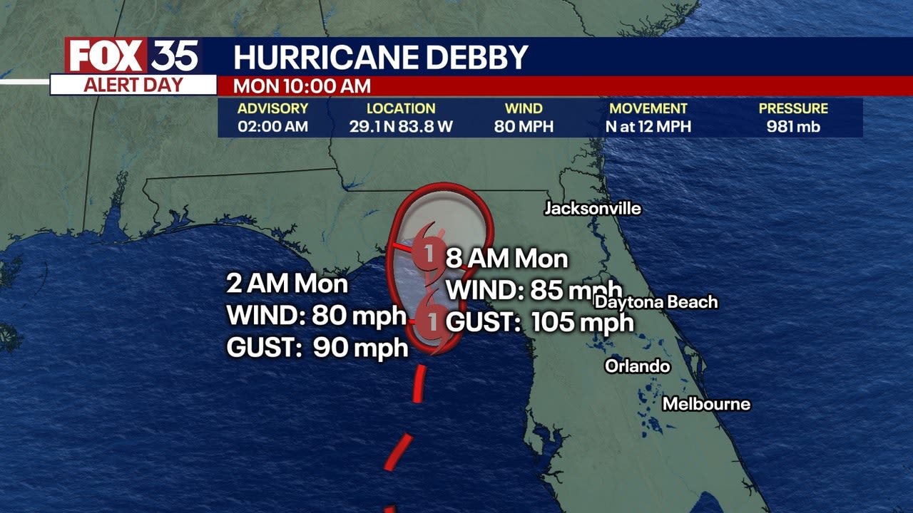 Hurricane Debby live updates: Warnings, advisories extended ahead of landfall in Florida's Big Bend