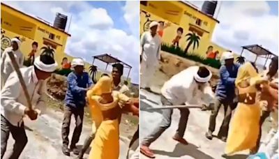 Madhya Pradesh: Viral Video Shows Woman Publicly Beaten With Stick In Dhar As Onlookers Watch