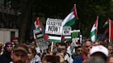 Tens of thousands urge new government to cut support for Israel