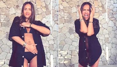 Jessica Alba Does the Viral Charli xcx 'Apple' Dance in Teeny-Tiny Black Bikini: 'Heard It's a Brat Summer'