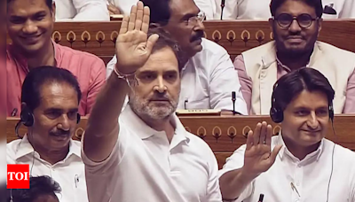 First 'Abhay Mudra', now 'Chakravyuha': How Rahul Gandhi is using Hindu symbols, scriptures to attack BJP | India News - Times of India