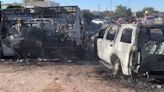 Diez autos se incendian afuera de taller mecánico en Ciudad Juárez, Chihuahua