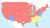 TV broadcast map for Panthers vs. Falcons in Week 1