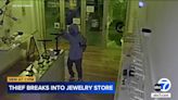 Video shows thief breaking into Santa Monica jewelry store, stealing about $4,000 worth of items