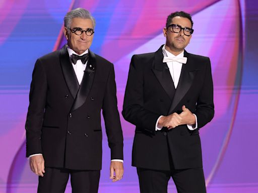 Dan Levy Exposes Dad Eugene Levy's 'Baby Reindeer'-Style Texts in Hilarious Emmys 2024 Monologue