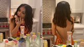 Salma Hayek Grabs Late-Night Snack with Oscars Dress Unzipped: 'Expectation Vs. Reality'