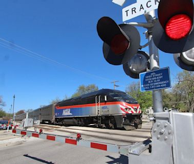 Behind the blue sign - Trains