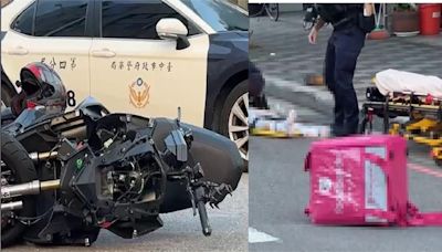 台中死亡車禍！外送員清晨突撞上拖板車 人車全毀送醫不治