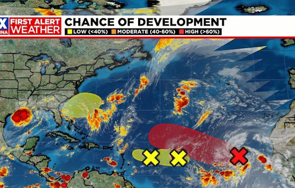 National Hurricane Center gives chances of tropical disturbance over NC