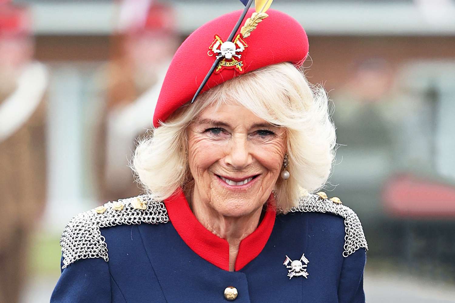 Queen Camilla Makes Debut with Her Dad's Military Regiment in Special Brooch from Queen Elizabeth's Collection