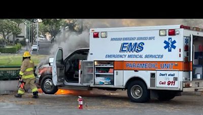 Honolulu ambulance catches fire at hospital